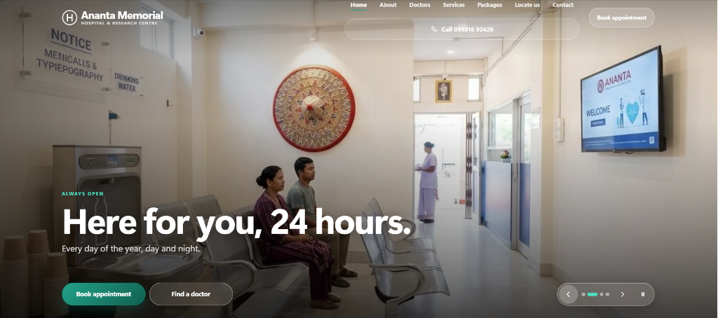 Ananta Memorial Hospital Website